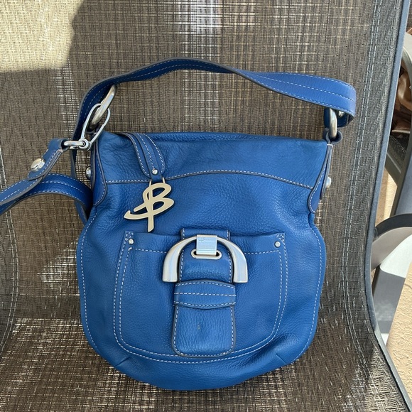 b. makowsky Handbags - B. Makowsky Blue Leather Pocket Crossbody Bag